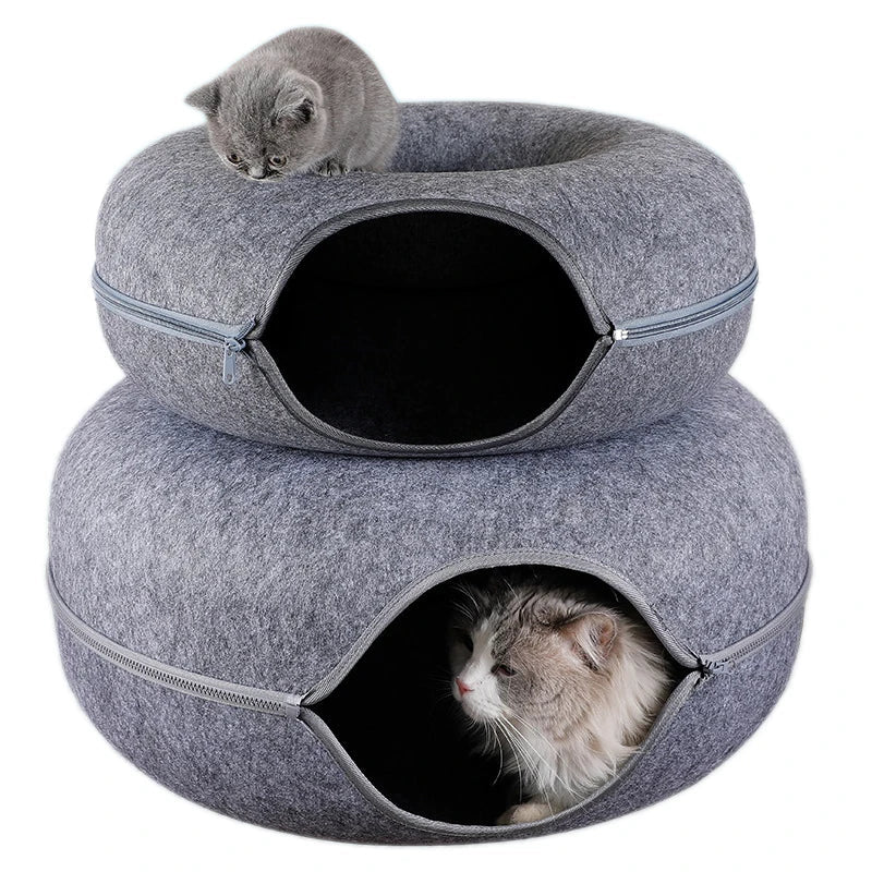 Lit Donut et Tunnel Interactif pour Chats 2 - en - 1™ - Mioumiou