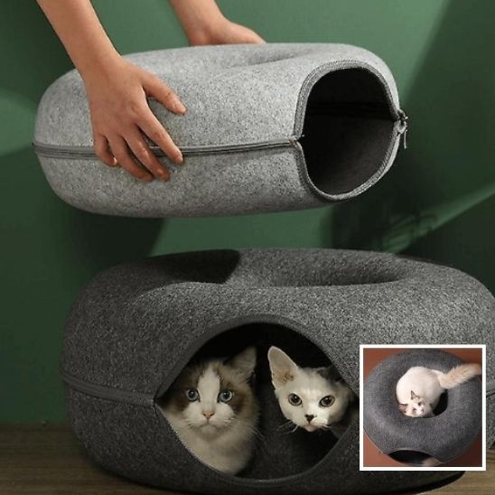 Lit Donut et Tunnel Interactif pour Chats 2 - en - 1™ - Mioumiou