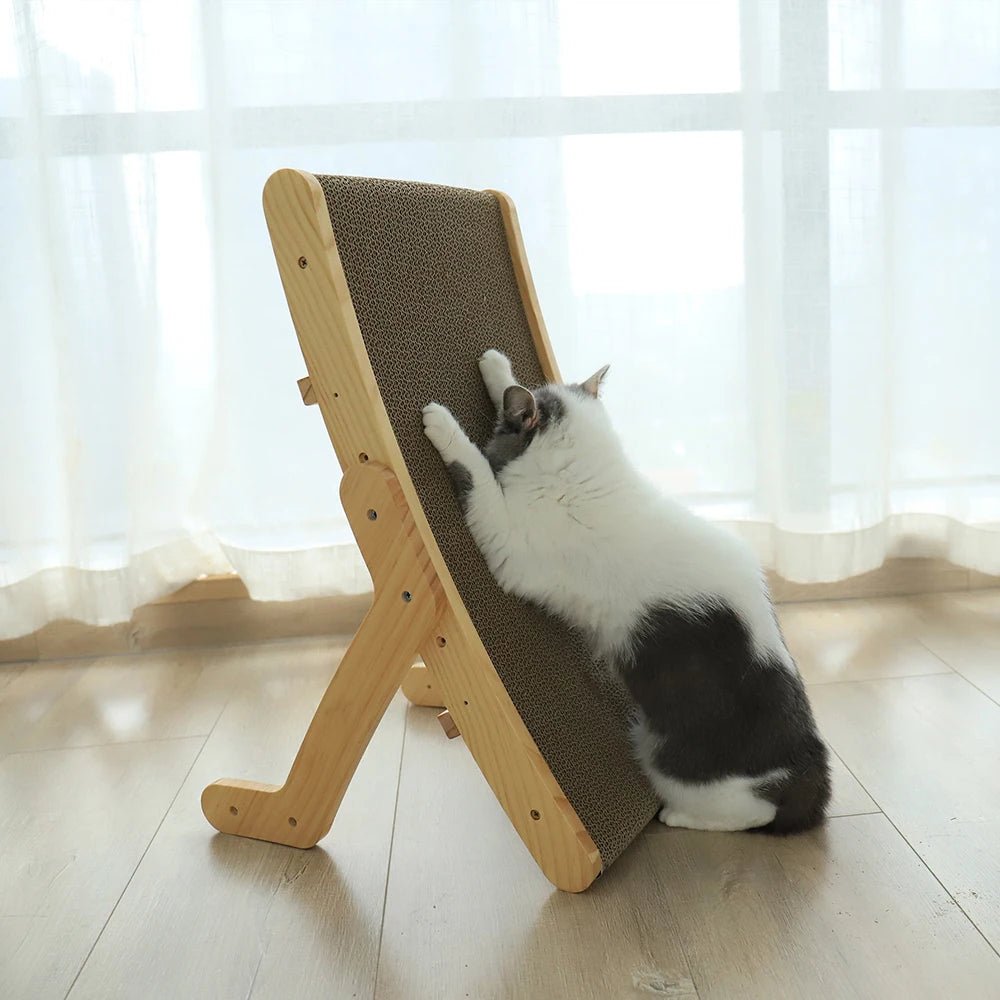 FélinFlex™ I Planche à gratter en bois pour chat 3 en 1 - Mioumiou