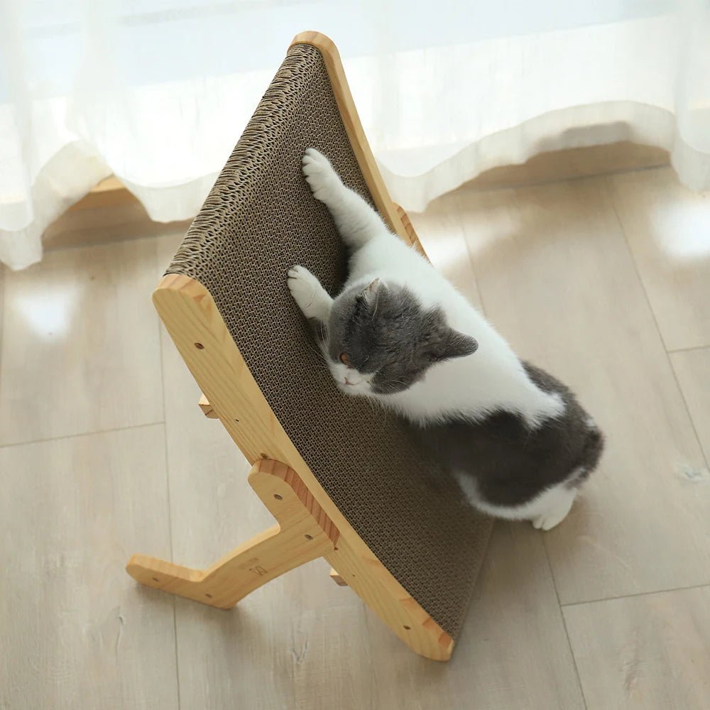 FélinFlex™ I Planche à gratter en bois pour chat 3 en 1 - Mioumiou