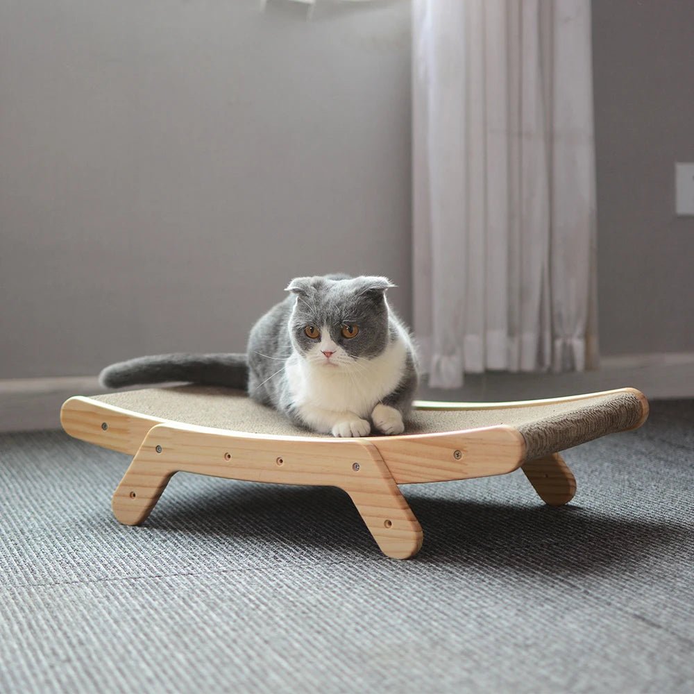 FélinFlex™ I Planche à gratter en bois pour chat 3 en 1 - Mioumiou