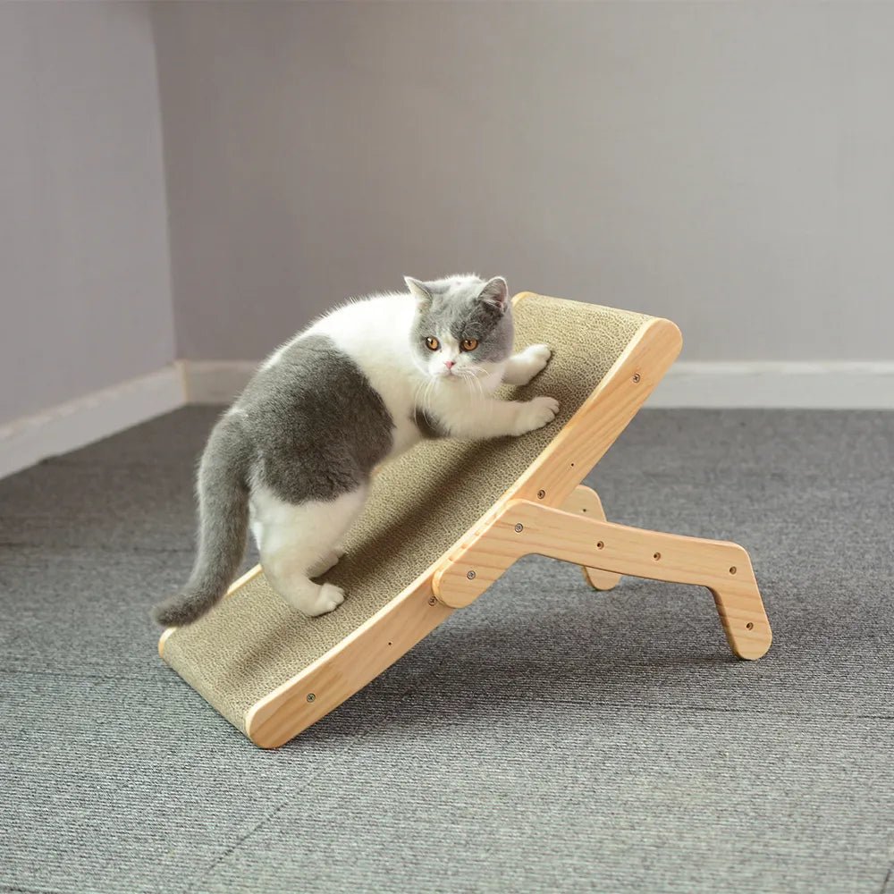 FélinFlex™ I Planche à gratter en bois pour chat 3 en 1 - Mioumiou