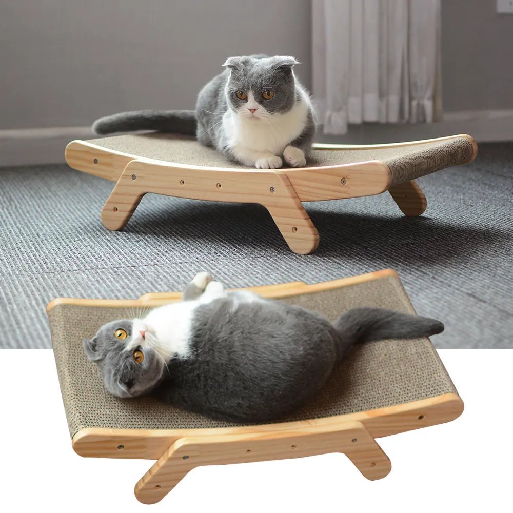 FélinFlex™ I Planche à gratter en bois pour chat 3 en 1 - Mioumiou