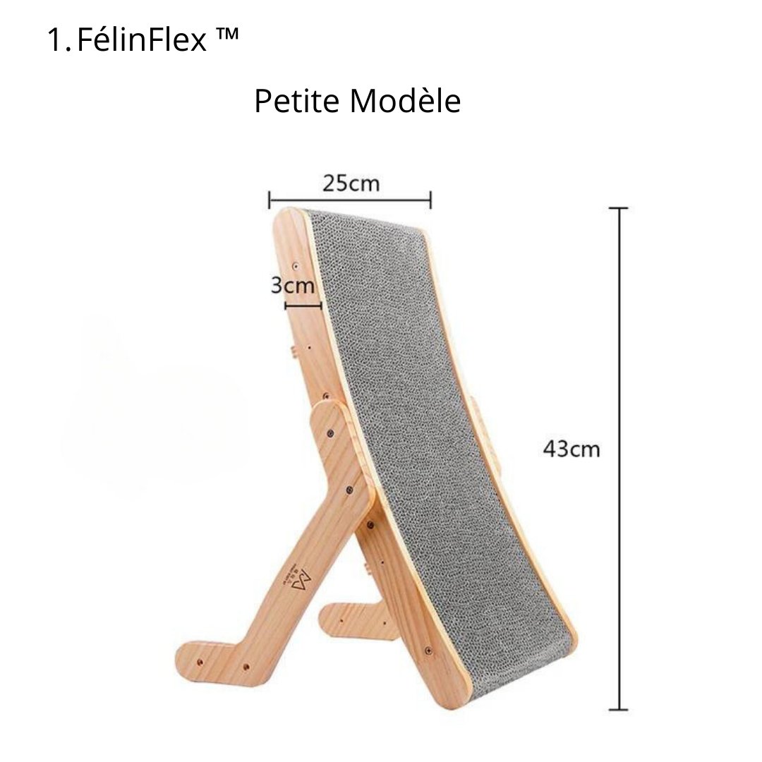 FélinFlex™ I Planche à gratter en bois pour chat 3 en 1 - Mioumiou