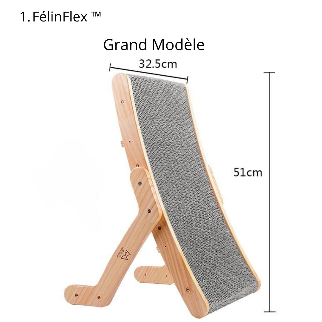 FélinFlex™ I Planche à gratter en bois pour chat 3 en 1 - Mioumiou