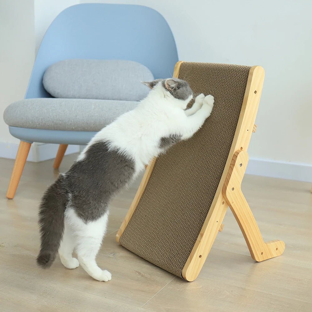 FélinFlex™ I Planche à gratter en bois pour chat 3 en 1 - Mioumiou